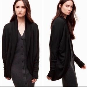 Aritzia Wilfred Diderot Cocoon Cardigan Black / Charcoal Open Front S/M